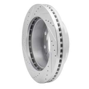 Chevrolet Suburban 2500 Brake Rotor (1) - Front Right - R1 Concepts - Drilled & Slotted - Silver - `88-`00